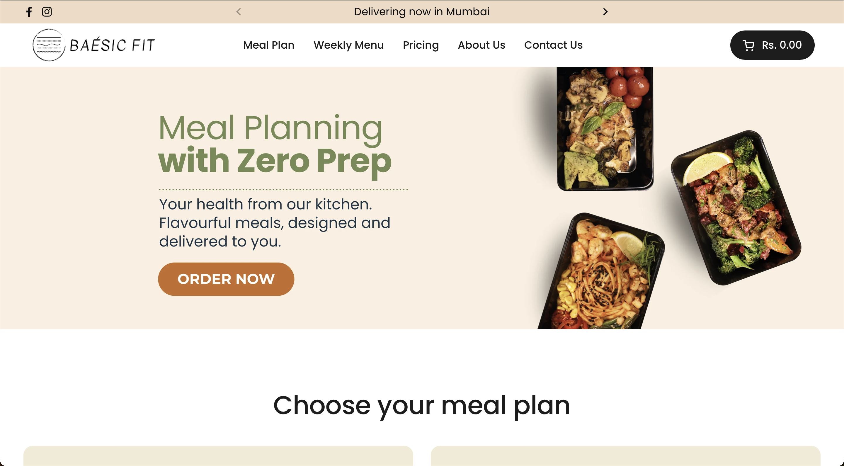 Baesic Fit Meal Planning Application